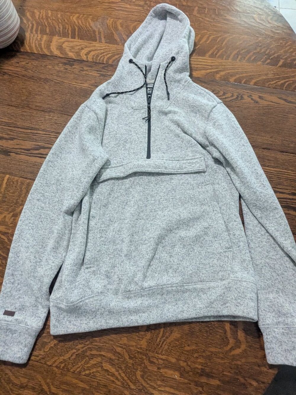 Like New Billabong Light Gray Adventure Division Hoodie Size Medium